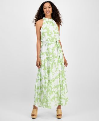 julia jordan - Women's High-Neck Sleeveless Tie-Waist Dress