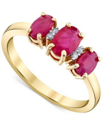 Macy's - Ruby (1-1/3 ct. t.w.) & Diamond Accent Ring in 14k Yellow Gold