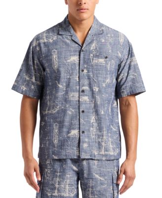 Buffalo David Bitton - Men's Sonix Relaxed-Fit Nautical-Print Button-Down Camp Shirt