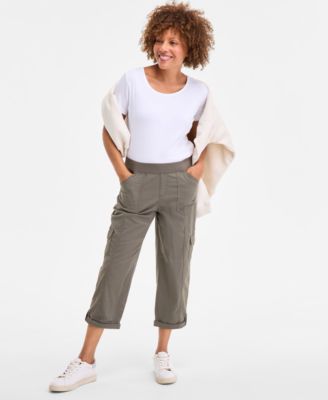 Style & Co - Women's Twill Cuffed Pull-On Cargo Pants
