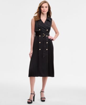 KARL LAGERFELD PARIS - Women's Satin-Back Crepe Midi Dress
