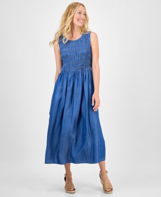 Style & Co - Women's Smocked Fit & Flare Dress, Exclusively at Macy's