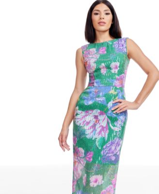 Dress the Population - Women's Claudette Floral-Print Sequin Dress