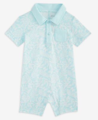 First Impressions - Baby Boys Collared Printed Sunsuit