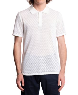 Paisley & Gray - Men's Slim Fit Short Sleeve Diamond-Pattern Polo Shirt