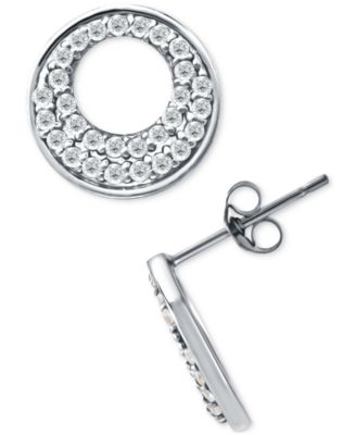 Giani Bernini - Cubic Zirconia Pav&eacute; Open Circle Stud Earrings in Sterling Silver
