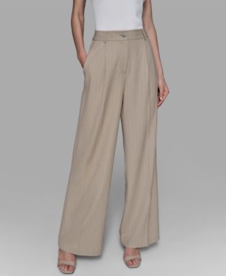 KARL LAGERFELD PARIS - Women's Embellished Pinstriped Pants