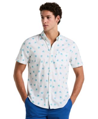 Original Penguin - Men's Slim-Fit Stretch Allover Print Agave Short Sleeve Shirt