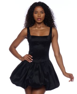 Alex & Sophia - Juniors' Square-Neck Bubble-Hem Sleeveless Fit & Flare Dress