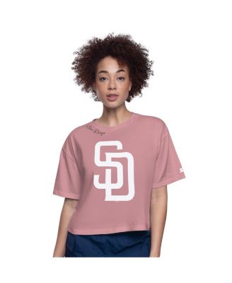 Starter - Women's Pink San Diego Padres Play the Ball Boxy Cropped T-Shirt