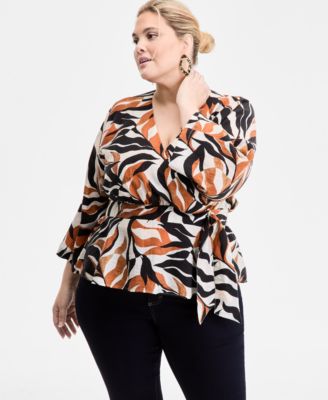 Macy's - Plus Size Printed Kimono Wrap Top