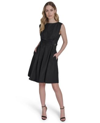 Vince Camuto - Women's Crepe Sleeveless Fit & Flare Dress