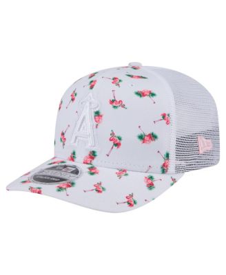 New Era - Men's White Los Angeles Angels Flamingo Mesh Back 9SEVENTY Stretch-Snap Hat