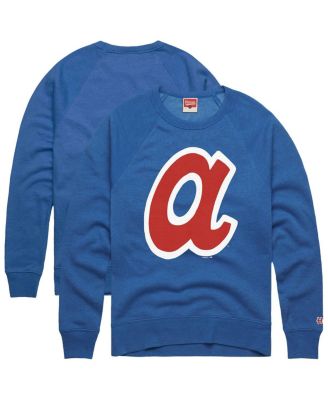 Homage - Men's&nbsp; Royal Atlanta Braves Retro Tri-Blend Pullover Sweatshirt