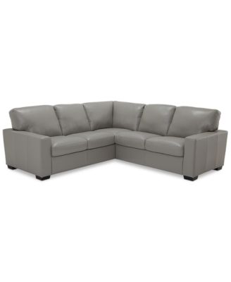 Furniture - Ennia 2-Pc. Leather "L"-Shaped Sectional Sofa